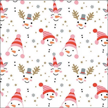 Funny snowmen papírszalvéta 33x33cm, 20db-os, AMB.33318850