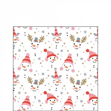 Funny snowmen papírszalvéta 25x25cm, 20db-os, AMB.32518850