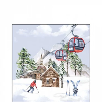 Ski hut papírszalvéta 25x25cm, 20db-os, AMB.32518855