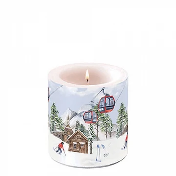 Ski hut átvilágítós gyertya 8x7,5cm, AMB.39218855