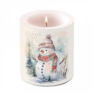 Snowman in nature átvilágítós gyertya 10x10xcm, AMB.39318890