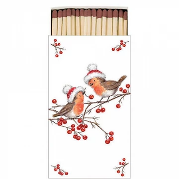Christmas robins white gyufa 6,5x11cm, AMB.39518865