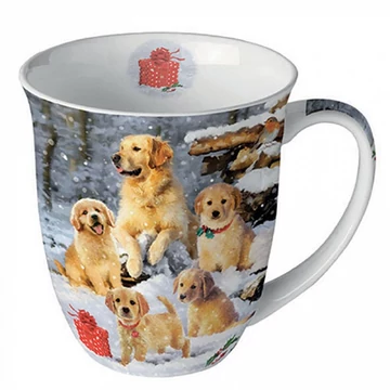 Golden retriever puppies porcelánbögre 0,4l, AMB.38418885