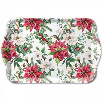 Christmas florals műanyag kistálca 13x21cm, AMB.33718875
