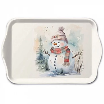 Snowman in nature műanyag kistálca 13x21cm, AMB.33718890