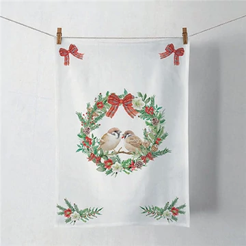 Sparrows in wreath konyharuha 50x70cm, 100% pamut, AMB.37818870