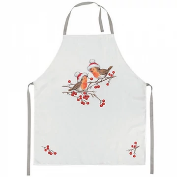 Christmas robins white kötény 70x85cm, 100% pamut, AMB.36718865