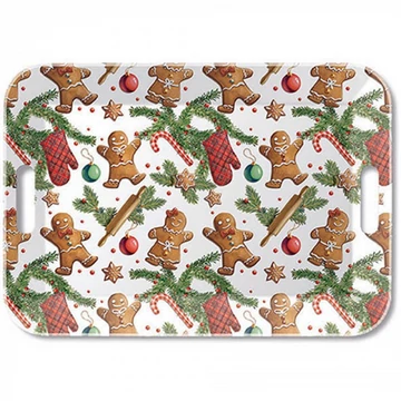 Gingerbread cookies műanyag nagytálca 33x47cm, AMB.33918880