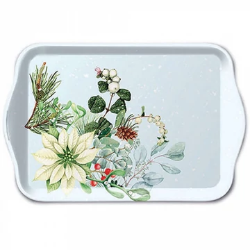 White poinsettia műanyag kistálca 13x21cm, AMB.33718990