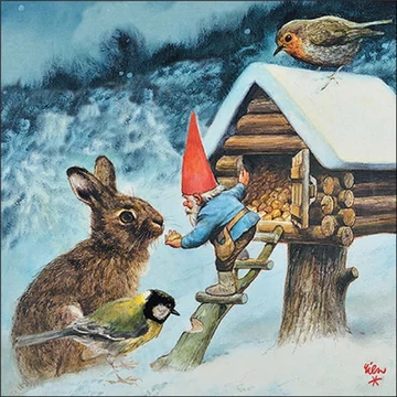 Gnome feeding animals papírszalvéta 33x33cm, 20db-os, AMB.33319255