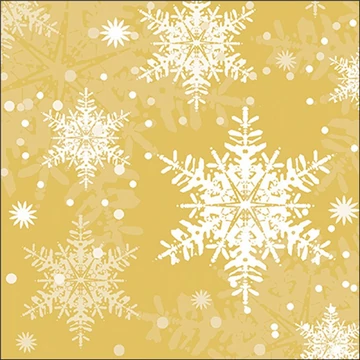 Snowflakes gold papírszalvéta 33x33cm, 20db-os, AMB.33319123