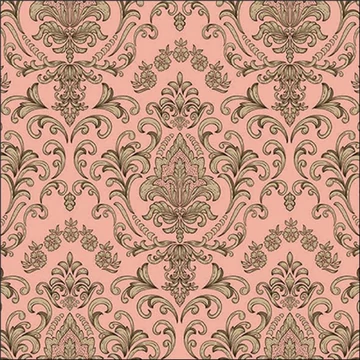 Baroque ornament salmon papírszalvéta 33x33cm, 20db-os, AMB.13319111