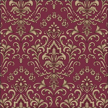 Baroque ornament bordeaux papírszalvéta 33x33cm, 20db-os, AMB.13319265