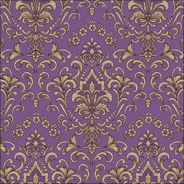 Baroque ornament purple papírszalvéta 33x33cm, 20db-os, AMB.13319266