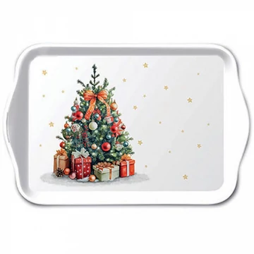Decorated Christmas tree műanyag kistálca 13x21cm, AMB.33719175