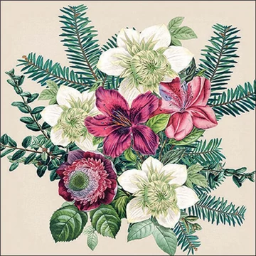 Azalea and helleborus cream papírszalvéta 33x33cm, 20db-os, AMB.33318971