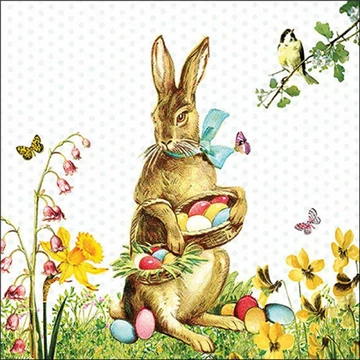 Vintage Easter bunny papírszalvéta 33x33cm,20db-os, AMB.23319360