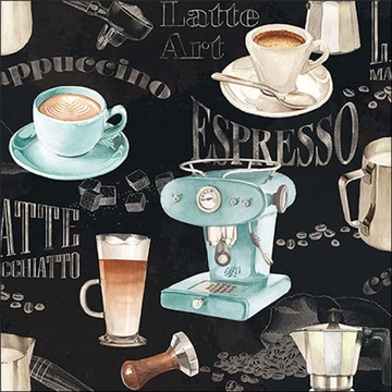 Barista black papírszalvéta 33x33cm, 20db-os, AMB.13319416
