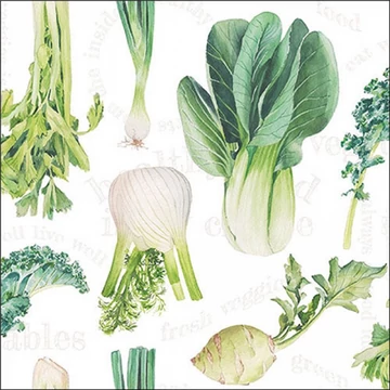 Fresh veggies white papírszalvéta 33x33cm, 20db-os, AMB.13319520