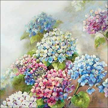 Hydrangea shades papírszalvéta 33x33cm, 20db-os, AMB.13319560