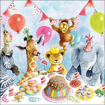 Party animals papírszalvéta 33x33cm, 20db-os, AMB.13319690