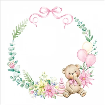 Baby teddy bear pink papírszalvéta 33x33cm, 20db-os, AMB.13319711 Baby teddy bear pink papírszalvéta 33x33cm, 20db-os, AMB.13319711