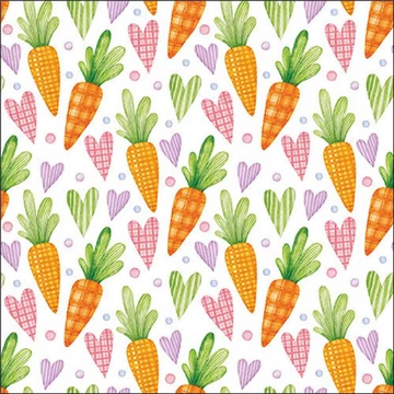 Carrots and hearts white papírszalvéta 33x33cm,20db-os, AMB.23319760