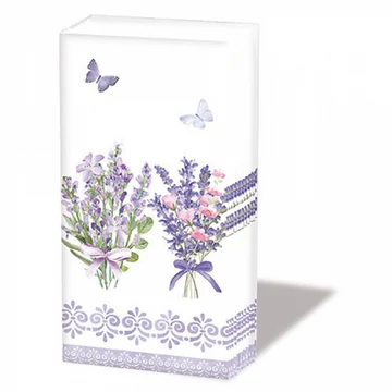 Lovely lavender white papírzsebkendő 10db-os, AMB.12219735