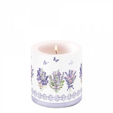 Lovely lavender white átvilágítós gyertya 8x7,5cm , AMB.19219735