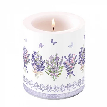Lovely lavender white átvilágítós gyertya 10x10cm, AMB.19319735