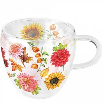 Autumn blooming duplafalú borosilicate üvegcsésze 0,25L, AMB.14419770