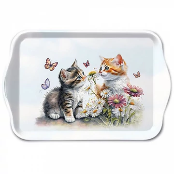 Kittens in flower field műanyag kistálca 13x21cm, AMB.13719355