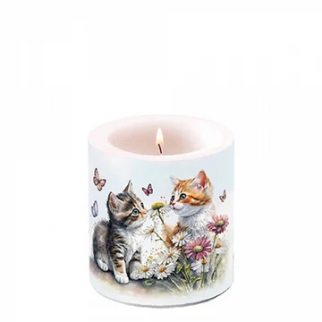 Kittens in flower field átvilágítós gyertya 8x7,5cm , AMB.19219355