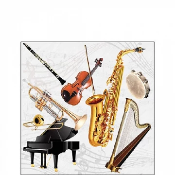 Music instruments papírszalvéta 25x25cm,20db-os, AMB.12519590