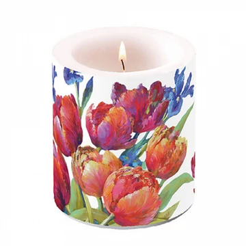 Tulips of joy átvilágítós gyertya 10x10cm, AMB.19319310