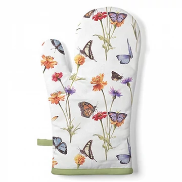Butterfly garden white edényfogó kesztyű 18x30cm, 100% pamut, AMB.16419335