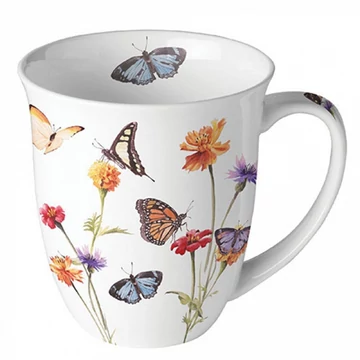 Butterfly garden white porcelánbögre 0,4l, AMB.18419335