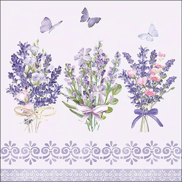 Lovely lavender lilac papírszalvéta 33x33cm, 20db-os, AMB.13319736
