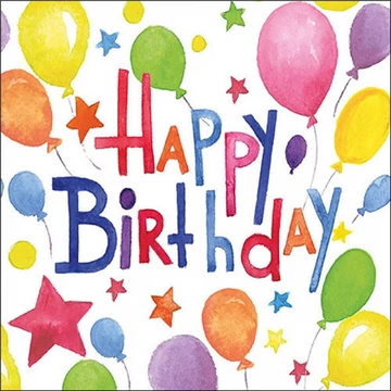 Colourful birthday papírszalvéta 33x33cm, 20db-os, AMB.13319845