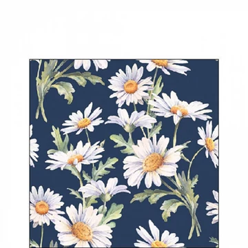 Beautiful daisies blue papírszalvéta 25x25cm,20db-os, AMB.12519547