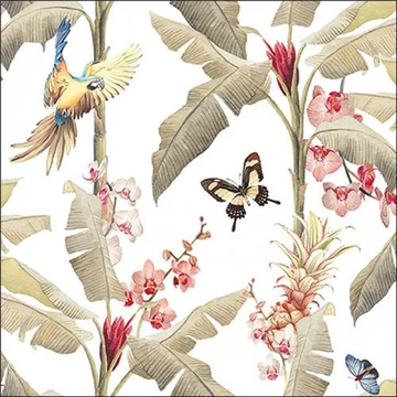 Tropical scene white papírszalvéta 33x33cm, 20db-os, AMB.13319531