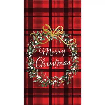 Christmas plaid red papírszalvéta 33x40cm, 15db-os, AMB.31115565