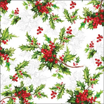 Ilex all over papírszalvéta 33x33cm, 20db-os, AMB.33319945