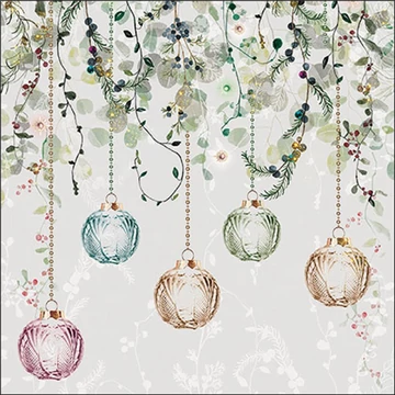 Floral Christmas grey papírszalvéta 33x33cm, 20db-os, AMB.33319995