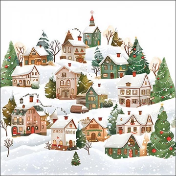 Winter village papírszalvéta 33x33cm, 20db-os, AMB.33320145 Winter village papírszalvéta 33x33cm, 20db-os, AMB.33320145