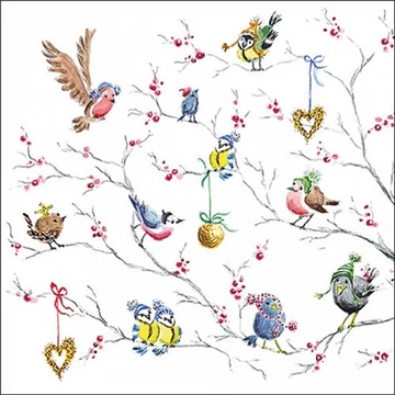 Birds on tree papírszalvéta 33x33cm, 20db-os, AMB.33320165