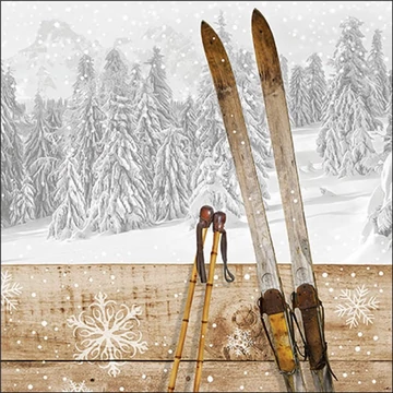 Retro ski papírszalvéta 33x33cm, 20db-os, AMB.33320230