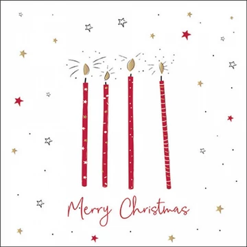 X-mas candles red papírszalvéta 33x33cm, 20db-os, AMB.33320027