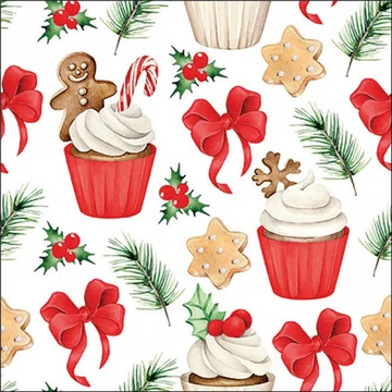 Christmas sweets red  papírszalvéta 33x33cm,20db-os, AMB.33319966