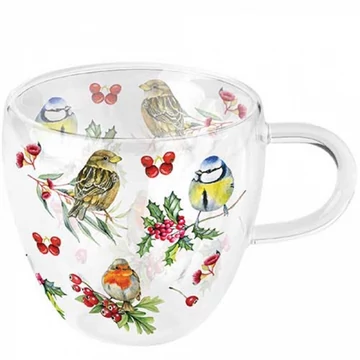 Birds in Winter duplafalú borosilicate üvegcsésze 0,25L, AMB.34419955 Birds in Winter duplafalú borosilicate üvegcsésze 0,25L, AMB.34419955